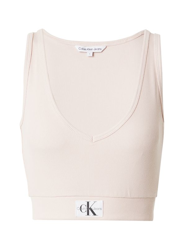 Calvin Klein Jeans Calvin Klein Jeans Топ  бежово / черно / мръсно бяло