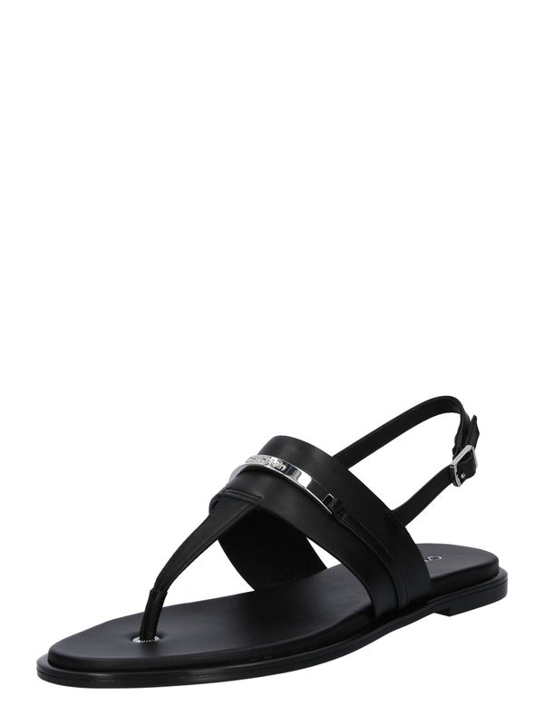 Calvin Klein Calvin Klein Сандали с разделител за пръстите  черно / сребърно