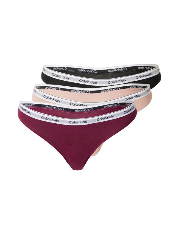 Calvin Klein Calvin Klein Стринг  бежово / винено червено / черно / бяло