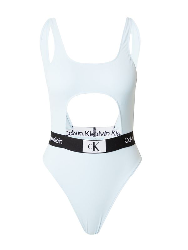 Calvin Klein Swimwear Calvin Klein Swimwear Бански костюм  светлосиньо / черно / бяло