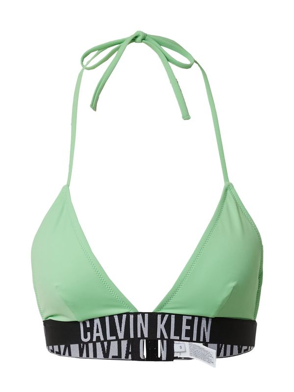 Calvin Klein Swimwear Calvin Klein Swimwear Горнище на бански 'Intense Power'  светлозелено / черно / бяло
