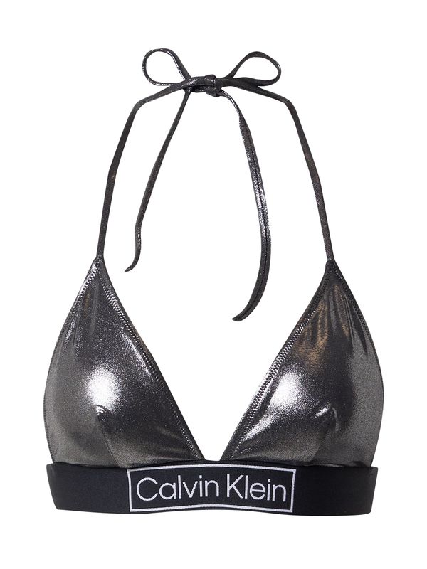 Calvin Klein Swimwear Calvin Klein Swimwear Горнище на бански  сребърно сиво / черно / бяло