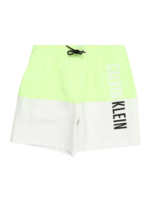 Calvin Klein Swimwear Calvin Klein Swimwear Шорти за плуване 'INTENSE POWER'  светлосиво / ябълка / черно / бяло