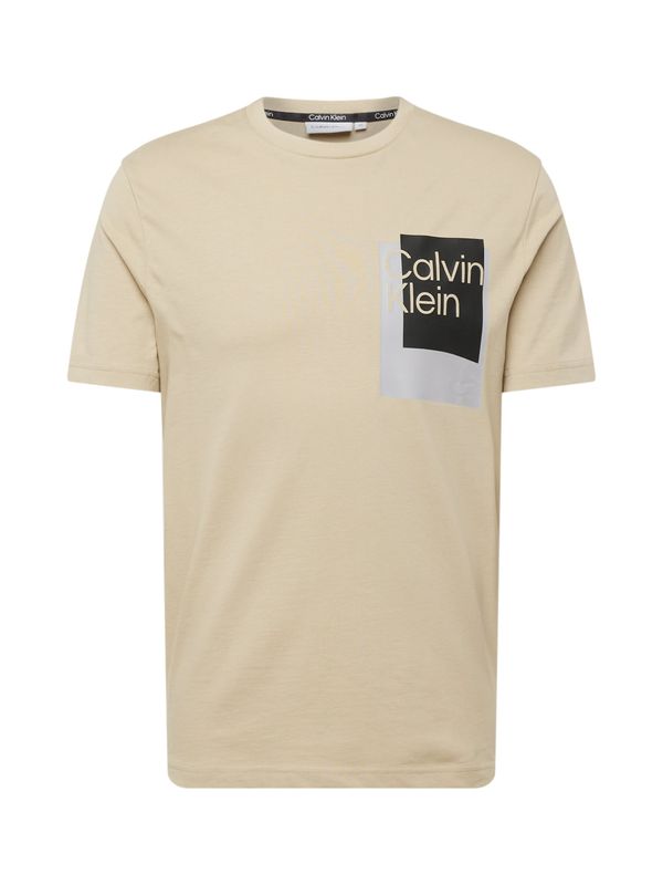Calvin Klein Calvin Klein Тениска  бежово / черно / сребърно
