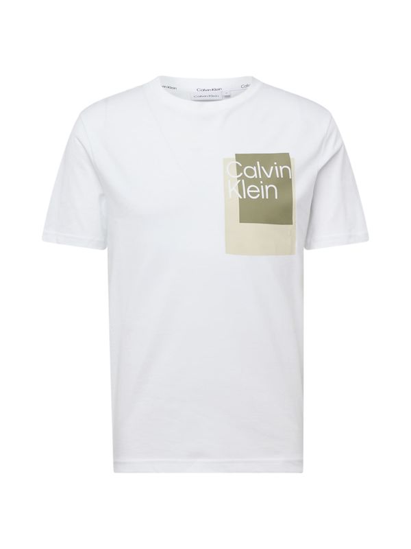 Calvin Klein Calvin Klein Тениска  бежово / маслина / бяло