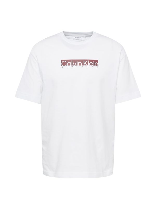 Calvin Klein Calvin Klein Тениска 'NEW YORK'  бургундово червено / бяло