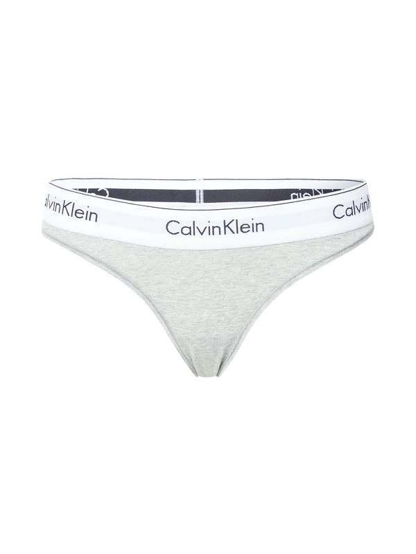 Calvin Klein Underwear Calvin Klein Underwear Стринг  сив меланж / черно / бяло