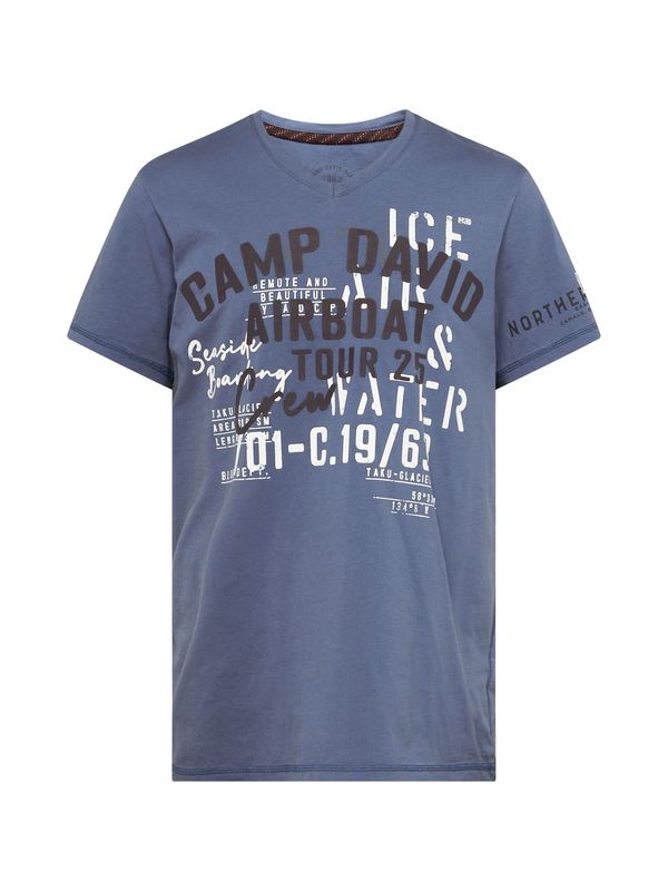 CAMP DAVID CAMP DAVID Тениска 'Alaska Ice Tour'  гълъбово синьо / черно / бяло