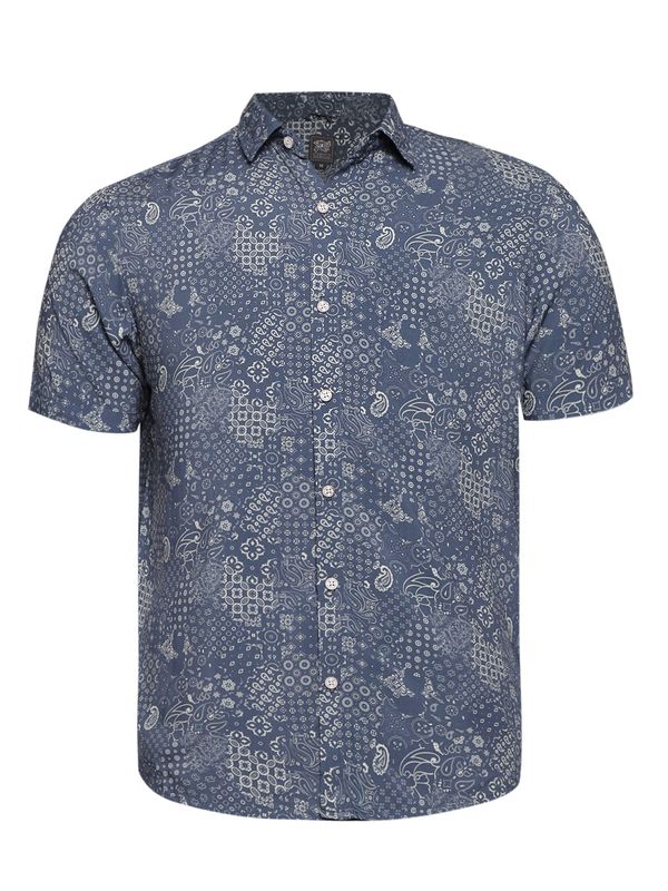 Campus Sutra Campus Sutra Риза 'Adriel'  гълъбово синьо / бяло