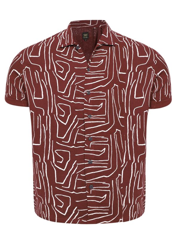 Campus Sutra Campus Sutra Риза 'Archer'  бургундово червено / бяло