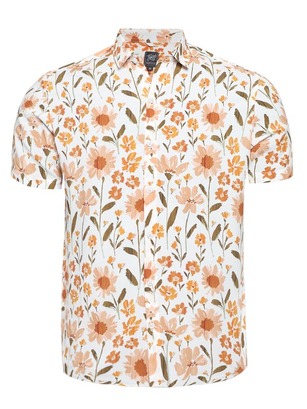 Campus Sutra Campus Sutra Риза ' Bryson '  зелено / оранжево / бяло