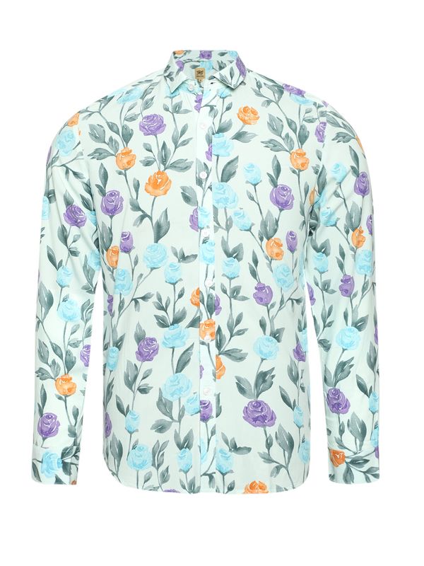 Campus Sutra Campus Sutra Риза 'Giovanni'  зелено / мента / люляк / светлооранжево