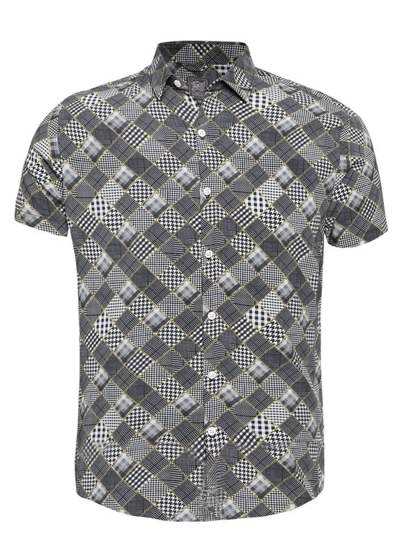 Campus Sutra Campus Sutra Риза 'Jonah'  цвят "пясък" / светлосиво / тъмносиво / бяло