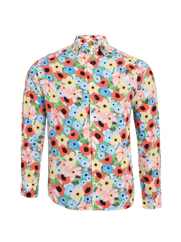 Campus Sutra Campus Sutra Риза 'Justin'  светлосиньо / светложълто / тревнозелено / гренадин / бяло