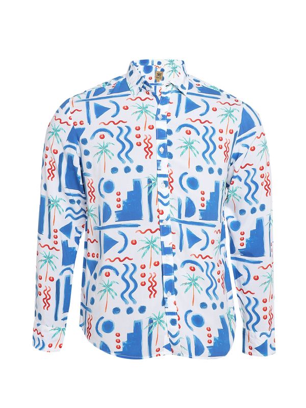 Campus Sutra Campus Sutra Риза 'Kaleb'  синьо / зелено / светлочервено / бяло