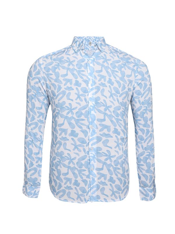 Campus Sutra Campus Sutra Риза 'Kevin'  пастелно синьо / бяло