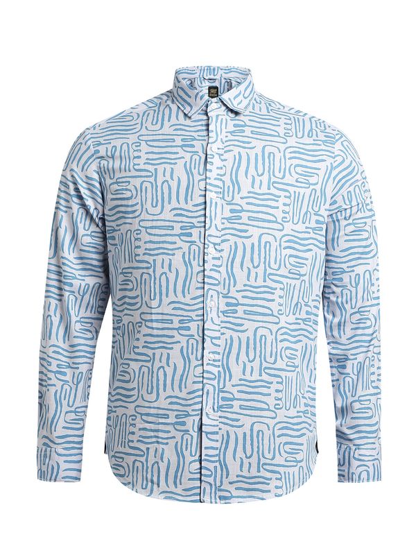 Campus Sutra Campus Sutra Риза 'Malik'  светлосиньо / бяло