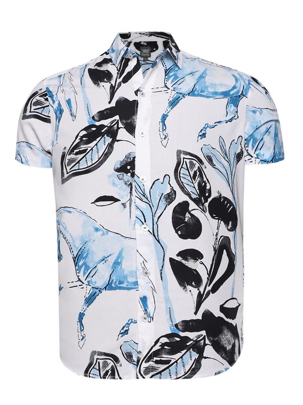 Campus Sutra Campus Sutra Риза ' Maverick '  синьо / черно / бяло