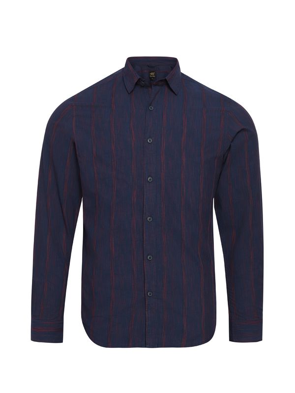 Campus Sutra Campus Sutra Риза 'Micah '  нейви синьо / бургундово червено