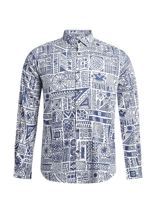 Campus Sutra Campus Sutra Риза 'Travis'  нейви синьо / бяло