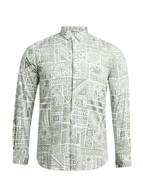 Campus Sutra Campus Sutra Риза 'Troy'  маслина / бяло