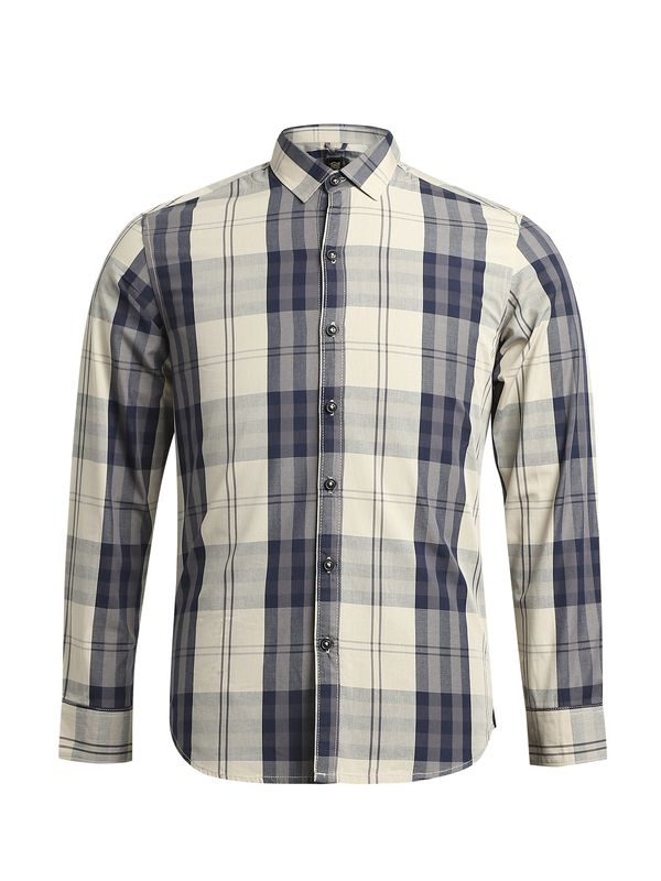 Campus Sutra Campus Sutra Риза 'Zachary'  бежово / синьо / сиво