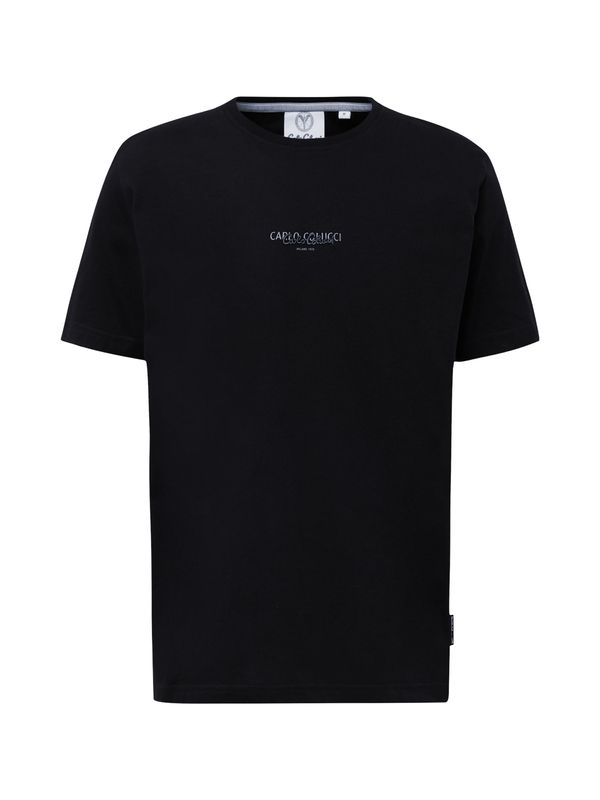 Carlo Colucci Carlo Colucci Тениска 'De Salvador'  светлосиньо / черно