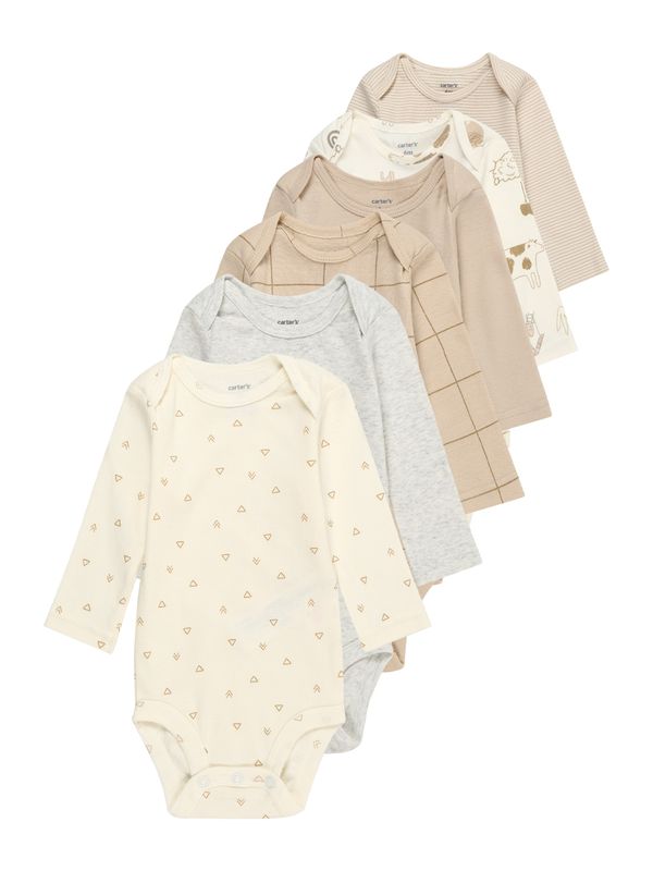 Carter's Carter's Бебешки гащеризони/боди  бежово / светлобежово / карамел / сив меланж