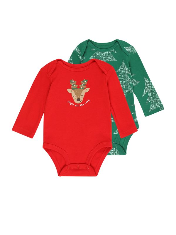 Carter's Carter's Бебешки гащеризони/боди  кафяво / зелено / червено / бяло