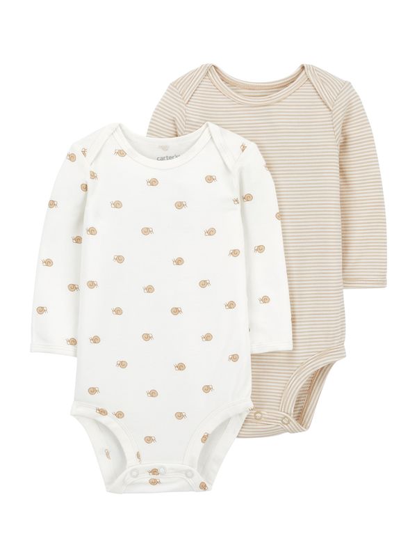 Carter's Carter's Бебешки гащеризони/боди  каки / бяло