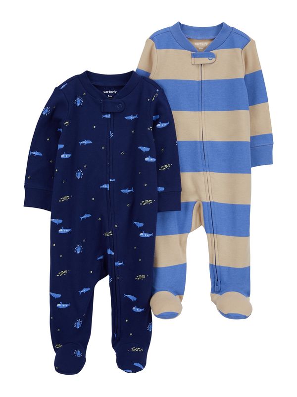 Carter's Carter's Бебешки гащеризони/боди 'SLEEP AND PLAY'  бежово / нейви синьо / лазурно синьо / жълто