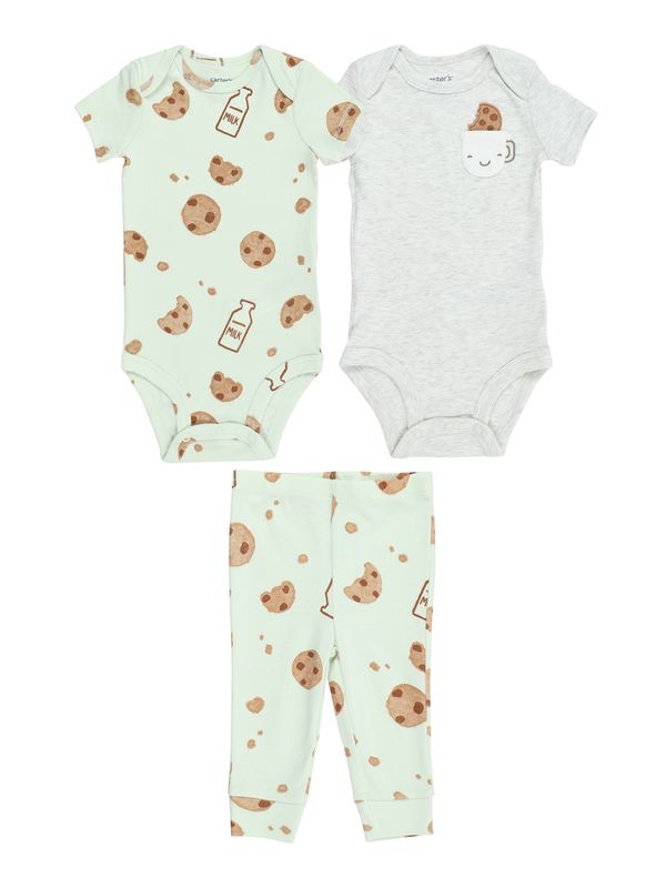 Carter's Carter's Комплект  кафяво / тъмносиво / сив меланж / светлозелено