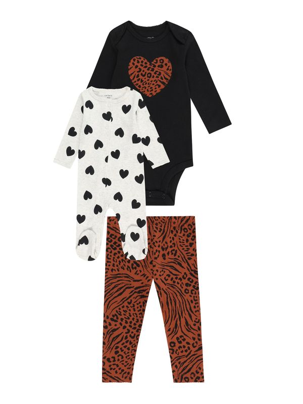 Carter's Carter's Комплект  ръждиво кафяво / черно / бял меланж