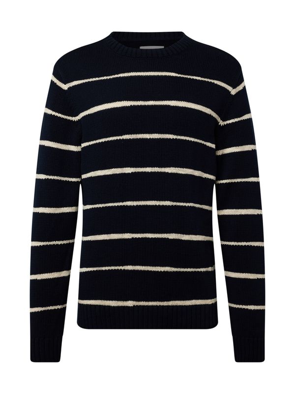 Casual Friday Casual Friday Пуловер 'Karl'  бежово / нейви синьо