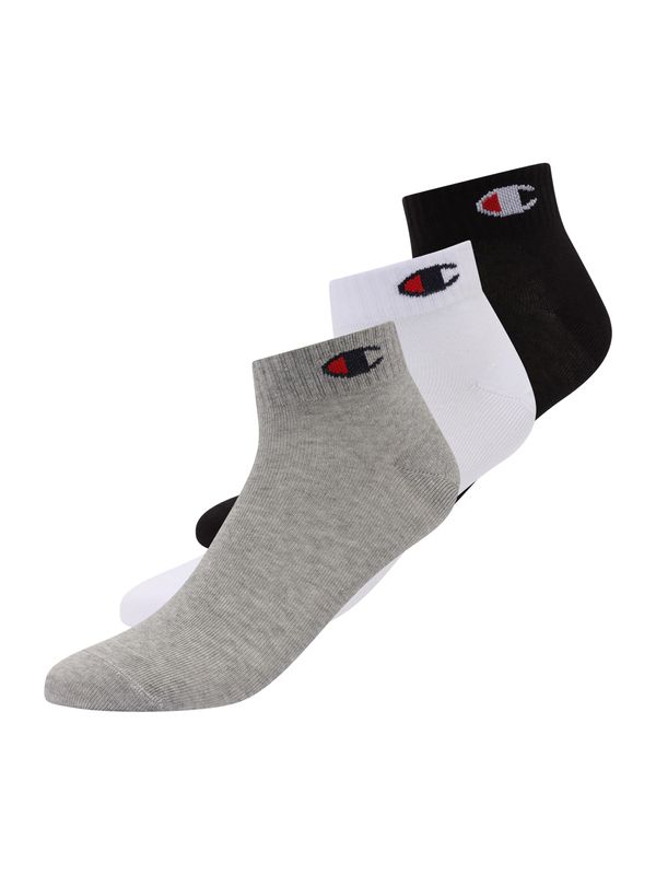 Champion Authentic Athletic Apparel Champion Authentic Athletic Apparel Къси чорапи  сив меланж / черно / бяло