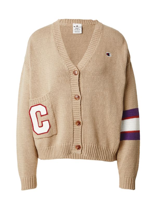 Champion Authentic Athletic Apparel Champion Authentic Athletic Apparel Плетена жилетка  тъмнобежово / тъмнолилаво / ярко червено / бяло