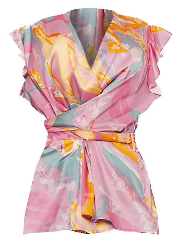 Chi Chi London Chi Chi London Блуза  синьо / жълто / бледорозово