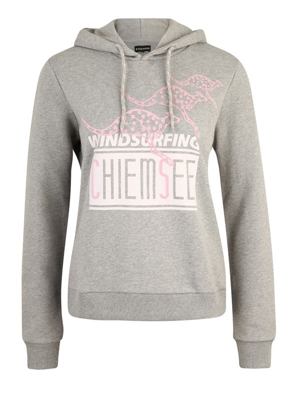 CHIEMSEE CHIEMSEE Спортен суитшърт с качулка  сиво / бледорозово / бяло