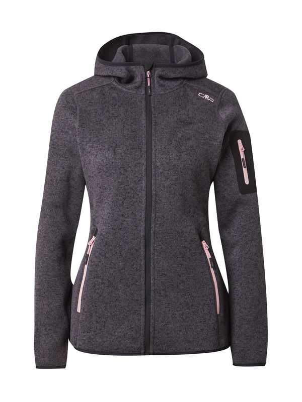 CMP CMP Функционално поларено яке  сив меланж / светлорозово