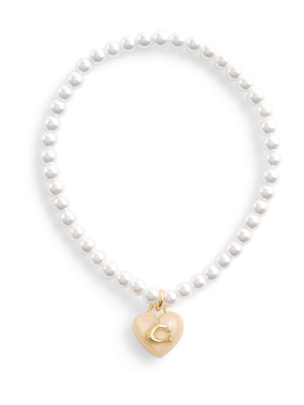 COACH COACH Гривна  злато / перлено бяло