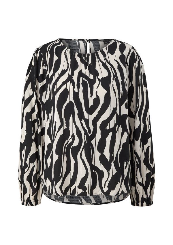 COMMA COMMA Блуза  черно / бял памук