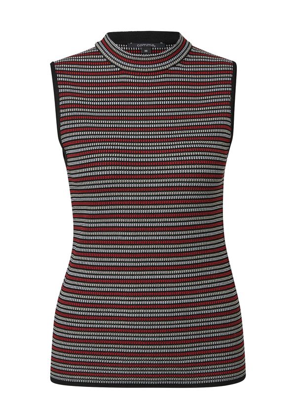 COMMA COMMA Плетен топ  червено / черно / бяло
