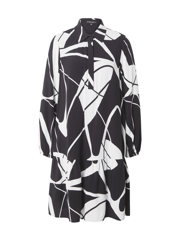 COMMA COMMA Рокля тип риза  черно / мръсно бяло