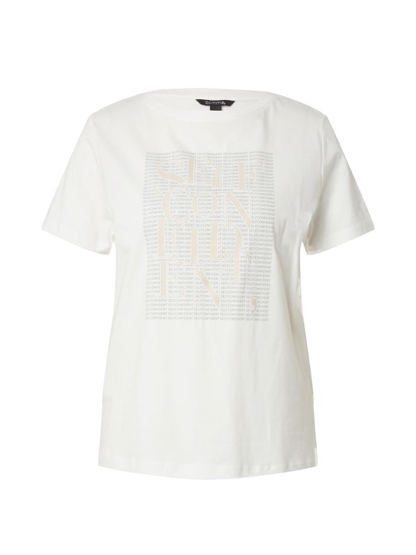 COMMA COMMA Тениска  капучино / графитено сиво / бяло