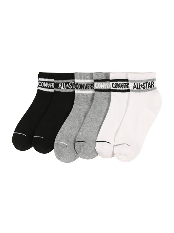CONVERSE CONVERSE Къси чорапи  сив меланж / черно / бяло
