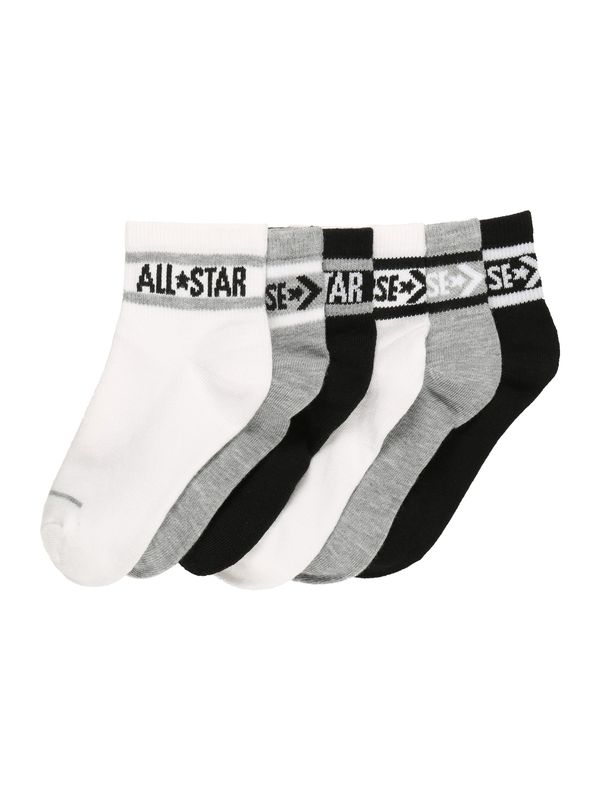 CONVERSE CONVERSE Къси чорапи  сив меланж / черно / бяло