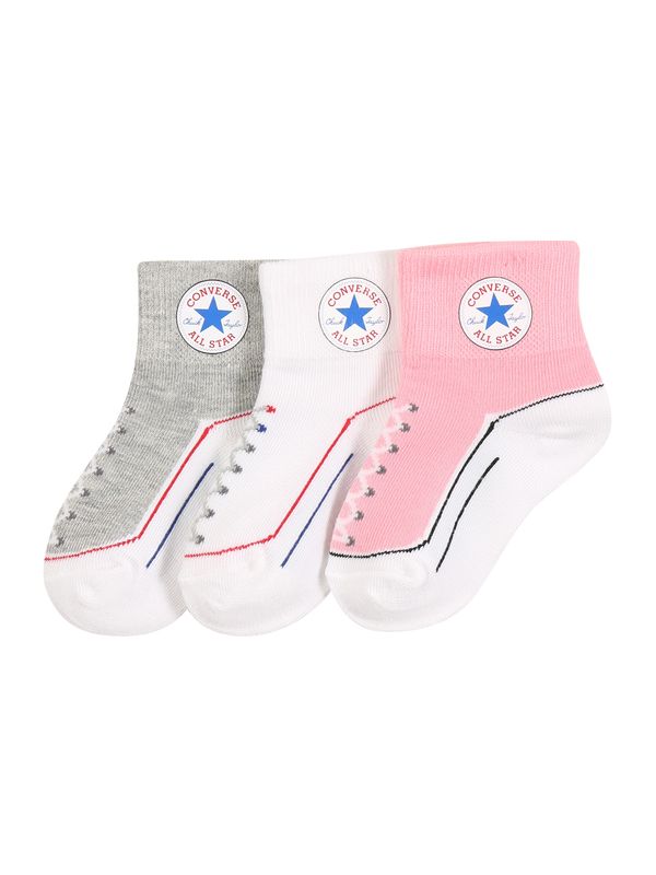 CONVERSE CONVERSE Къси чорапи  сиво / розово / бяло