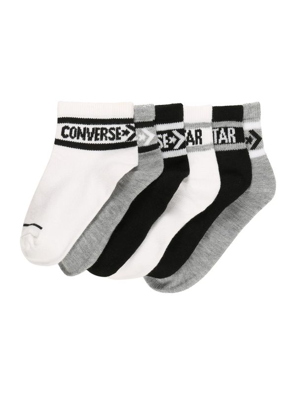 CONVERSE CONVERSE Къси чорапи 'WORDMARK'  сив меланж / черно / бяло