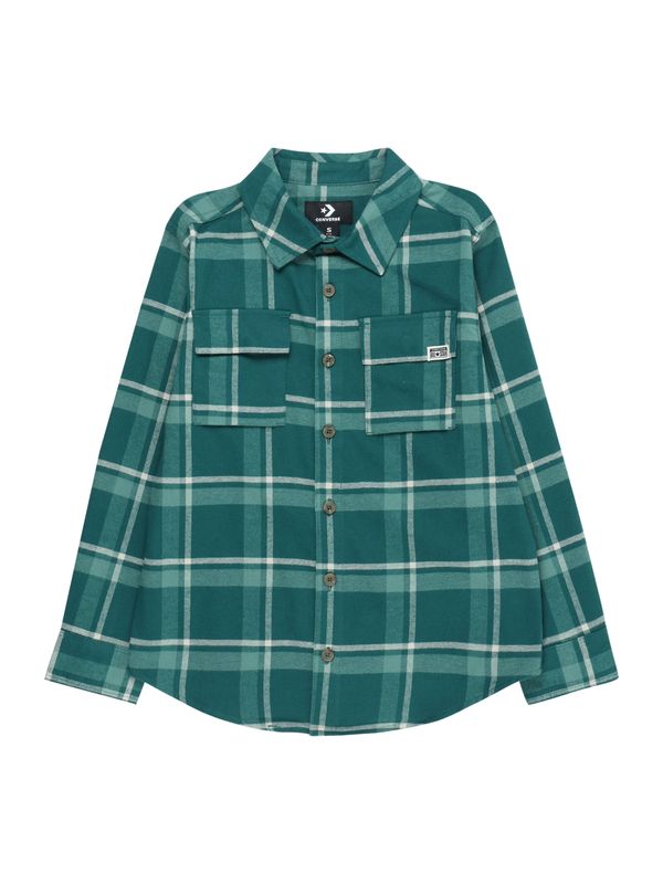 CONVERSE CONVERSE Риза  зелено / смарагдово зелено / бяло
