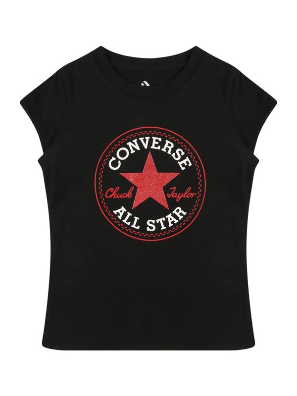 CONVERSE CONVERSE Тениска  червено / черно / бяло